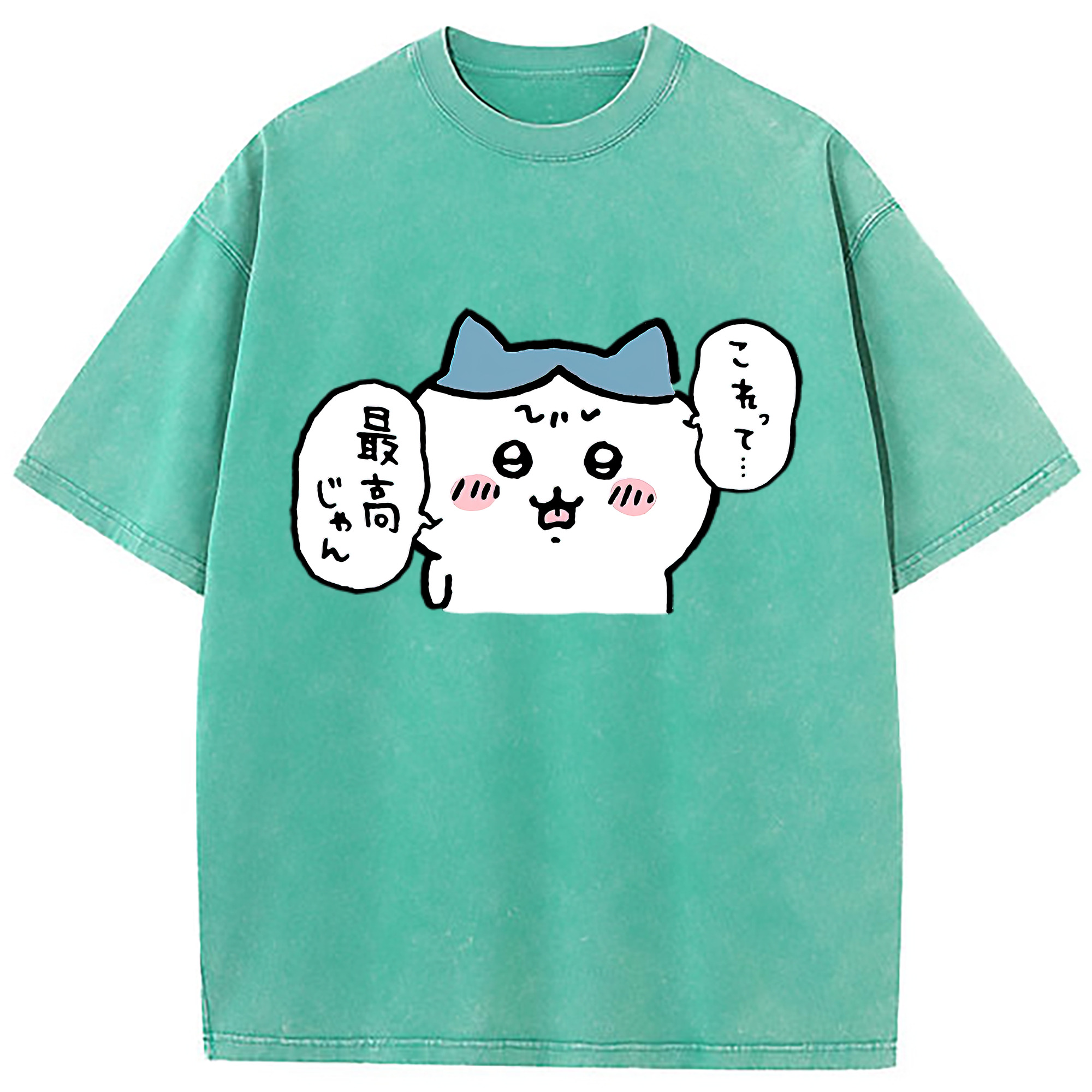 （画像用） ちいかわ ハチワレ Chii-kawa hachiware 綿100% ヴィンテージ風 半袖Tシャツ（フロントプリント）